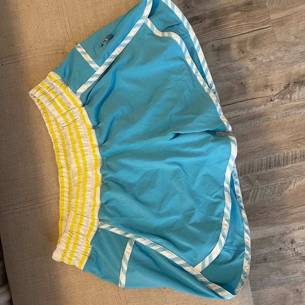 Lululemon Athletica Turquoise and Yellow Shorts